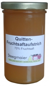 Quitten-Fruchtsaftaufstrich, 70% Fruchtsaft, fruchtiger Brotaufstrich, Inhalt: 270g