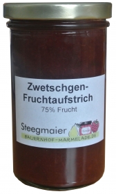 Zwetschgen-Fruchtaufstrich, 75% Frucht, fruchtiger Brotaufstrich, Inhalt: 270 g