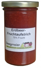 Erdbeer-Fruchtaufstrich, 75% Frucht, fruchtiger Brotaufstrich, Inhalt: 260g